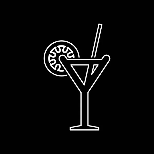 Cocktail Glas Symbol einfach flachen Stil Vektor Illustration — Stockvektor