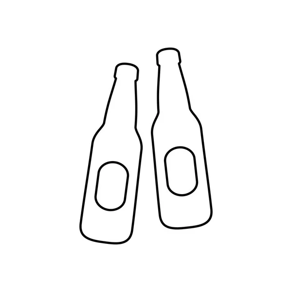 Bier Bootles Symbol einfach flachen Stil Vektor Illustration — Stockvektor