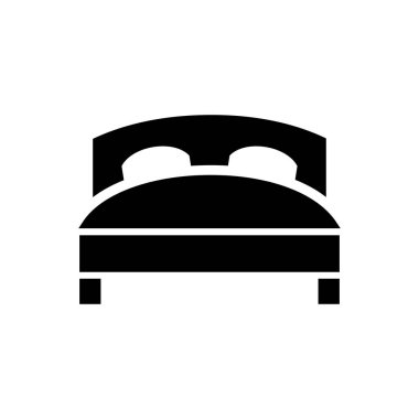 Yatak simgesi basit düz stil vektör çizim.
