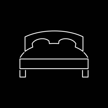 Yatak simgesi basit düz stil vektör çizim.