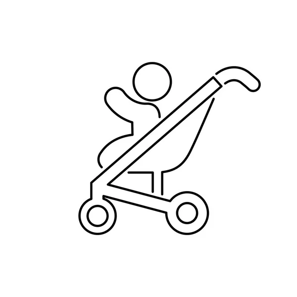 Ilustracja wektorowa proste płaski ikonę wózka Baby. — Wektor stockowy