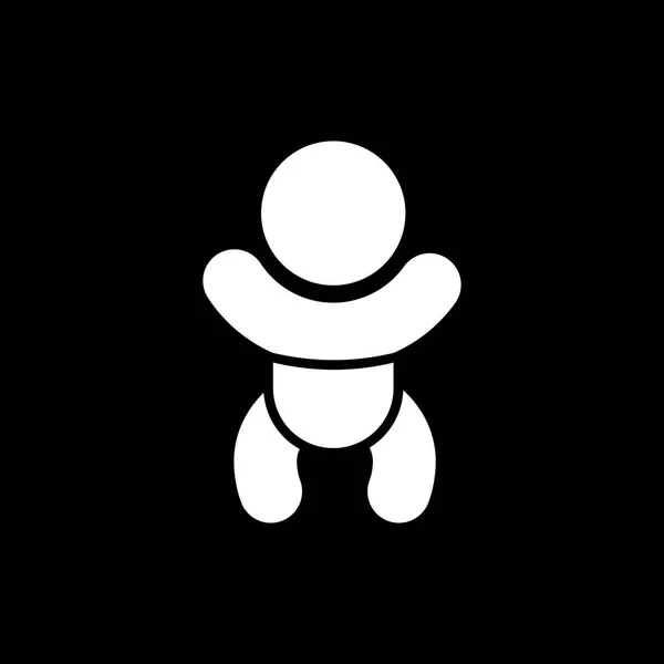 Icona del bambino semplice stile piatto illustrazione vettoriale . — Vettoriale Stock