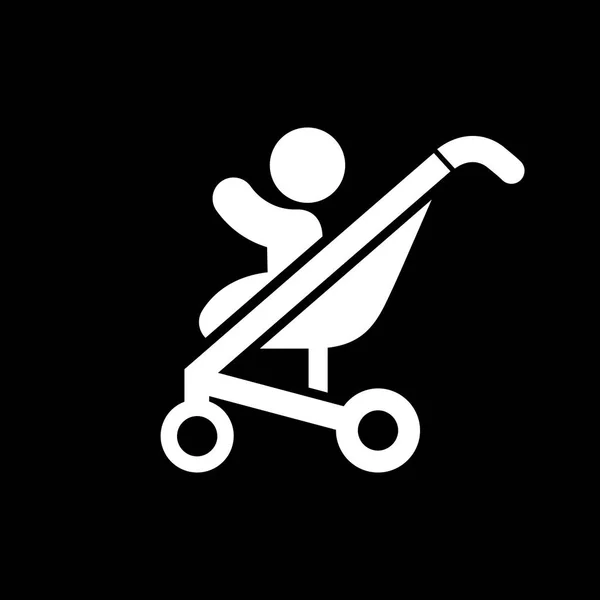 Ilustracja wektorowa proste płaski ikonę wózka Baby. — Wektor stockowy