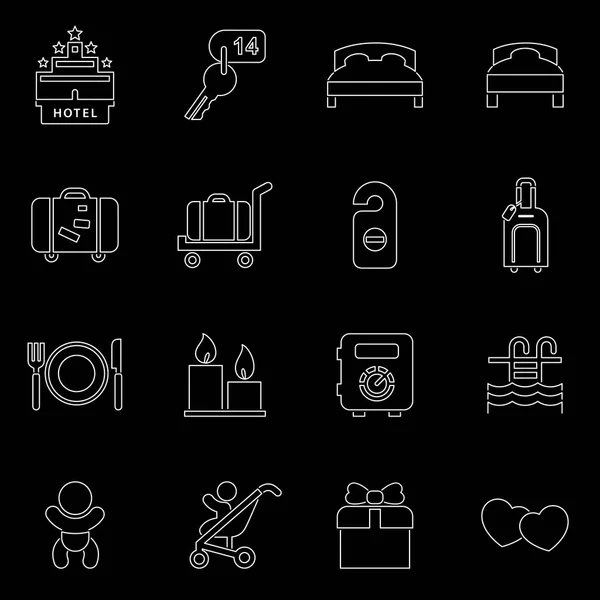 Hotel icon set simple flat style vector illustration. — Stock Vector