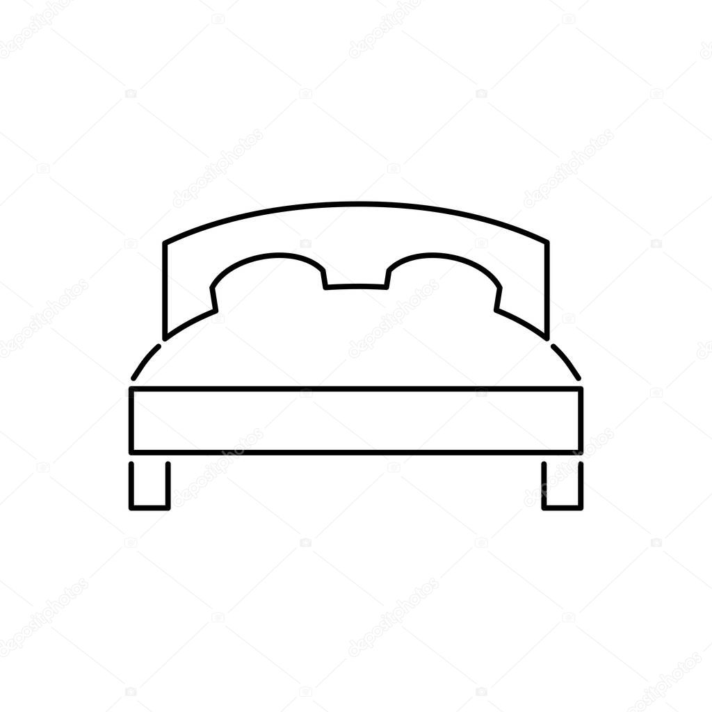 Bed icon simple flat style vector illustration.