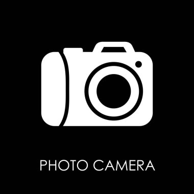 Fotoğraf kamera simgesi simgesi düz stil vektör çizim