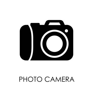 Fotoğraf kamera simgesi simgesi düz stil vektör çizim