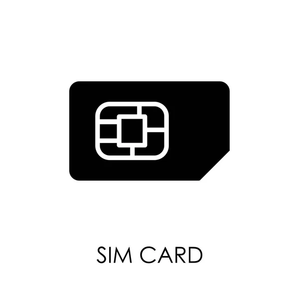 SIM-kaart pictogram symbool vlakke stijl vectorillustratie — Stockvector