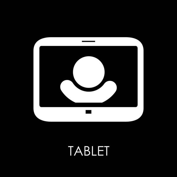 Tablet PC icon symbol flat style vector illustration