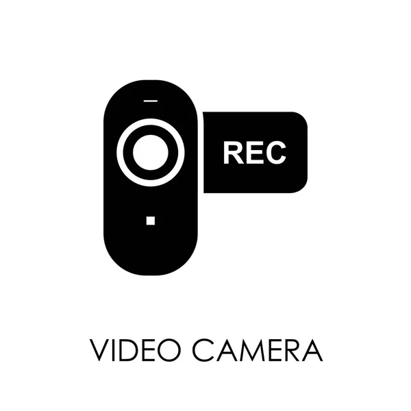 视频摄像机图标符号平面样式矢量图 — 图库矢量图片