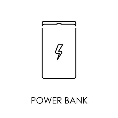 Güç banka simgesi simgesi düz stil vektör çizim