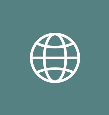 Simge toprak / düz stil izole işareti. Dünyanın küre simgesini