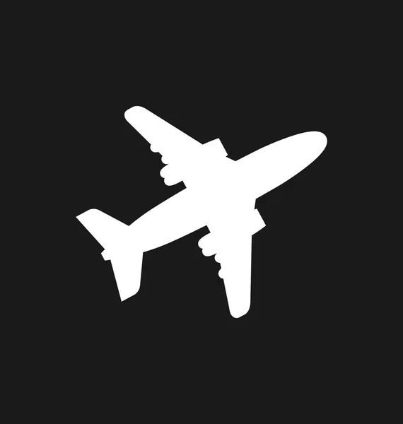 Icono de avión / signo en estilo plano aislado. Símbolo de vuelo del avión — Vector de stock