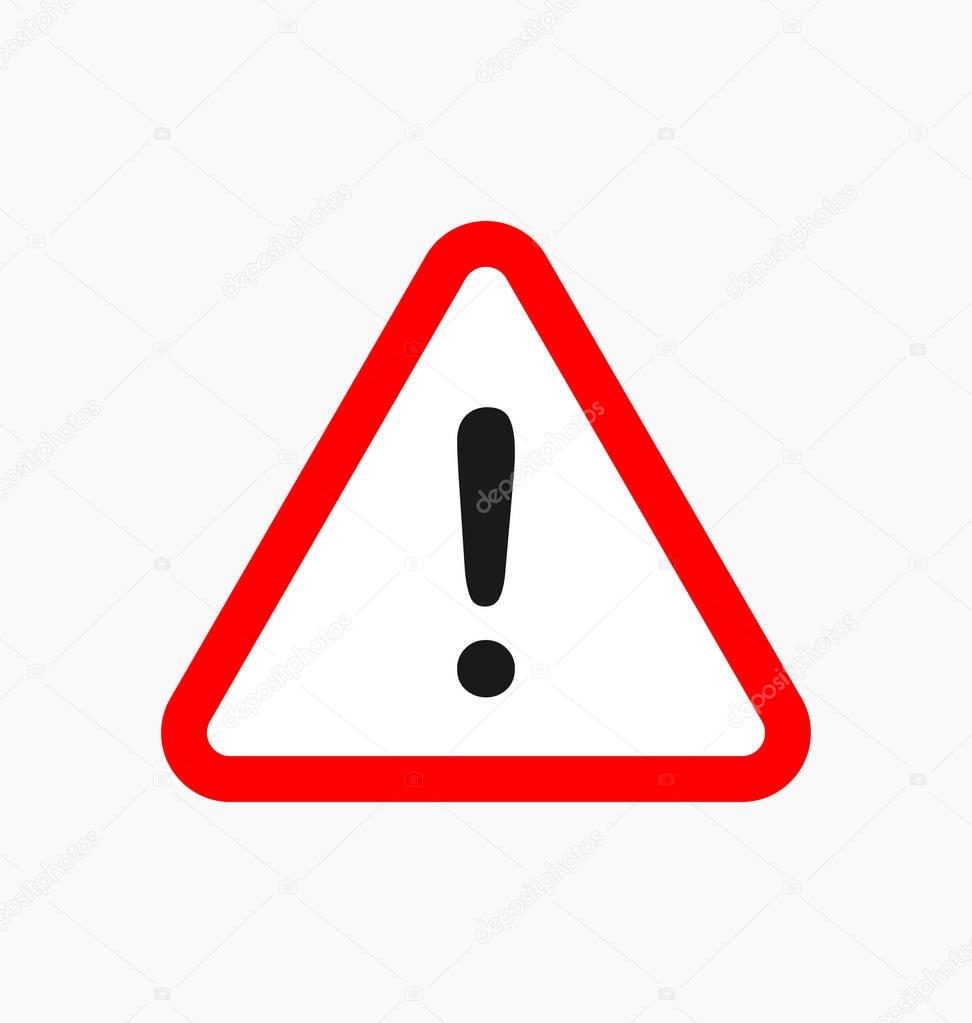 Warning icon / sign in flat style isolated. Caution symbol