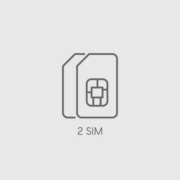 Sinal de ícone Dual SIM. Duplo SIM cartão símbolo vetor ilustração . —  Vetores de Stock