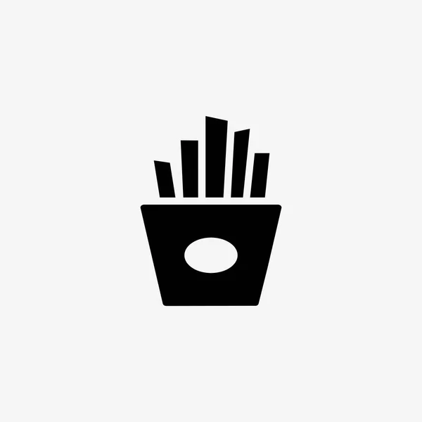 Papas fritas simple icono de ilustración vector plano — Vector de stock