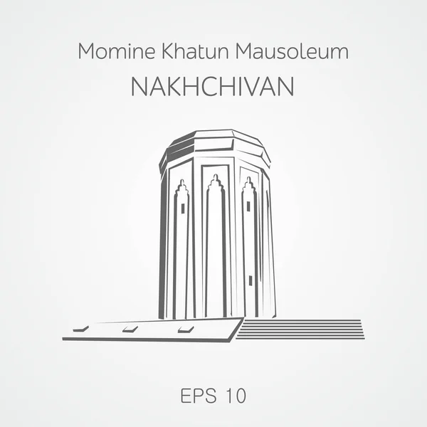 Momine Khatun mausoleo Nakhchivan. Azerbaiyán — Vector de stock