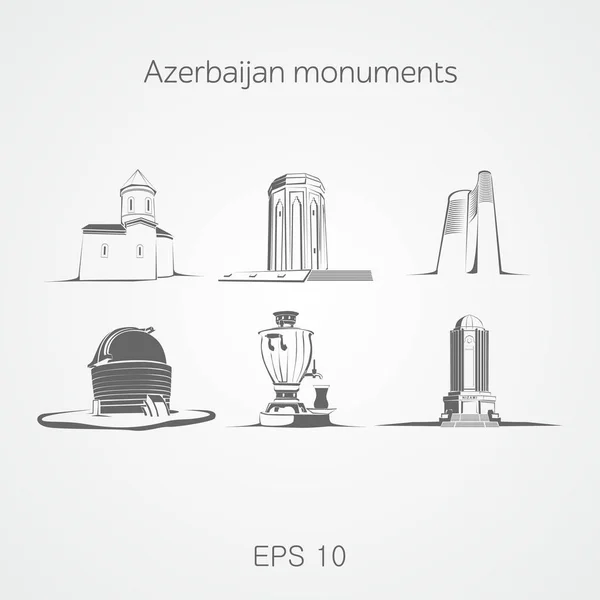 Monumentos do Azerbaijão — Vetor de Stock