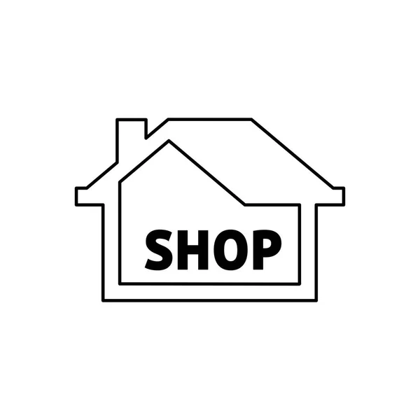 Εικονίδιο κατάστημα οικοδόμηση απλή επίπεδη διανυσματικά εικονογράφηση — Διανυσματικό Αρχείο