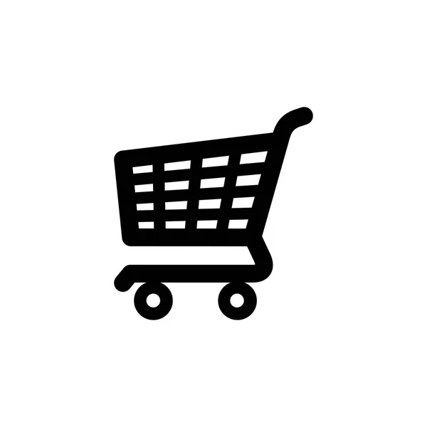 Shopping mand trolley pictogram platte vectorillustratie — Stockvector