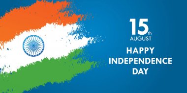 Hindistan Bağımsızlık Günü tebrik kartı vektör çizim. 15 Ağustos Mutlu Bağımsızlık günü