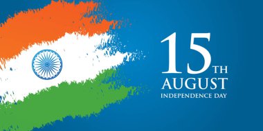 Hindistan Bağımsızlık Günü tebrik kartı vektör çizim. 15 Ağustos Mutlu Bağımsızlık günü