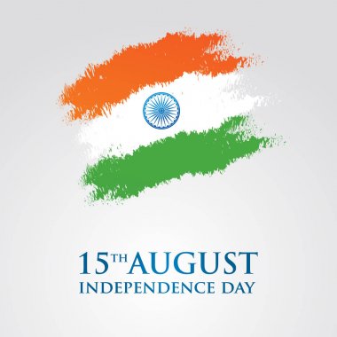 Hindistan Bağımsızlık Günü tebrik kartı vektör çizim. 15 Ağustos Mutlu Bağımsızlık günü