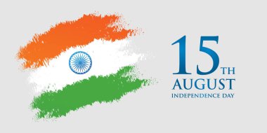 Hindistan Bağımsızlık Günü tebrik kartı vektör çizim. 15 Ağustos Mutlu Bağımsızlık günü