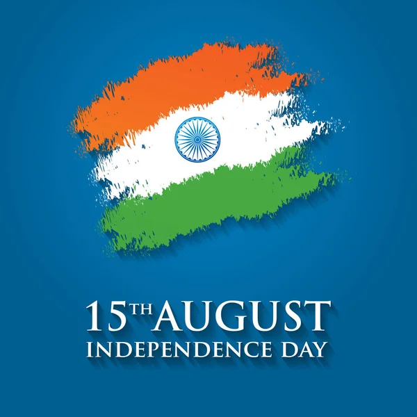 India Día de la Independencia tarjeta de felicitación vector ilustración. 15 de agosto feliz día de la independencia — Vector de stock