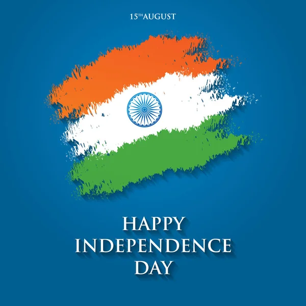 Hindistan Bağımsızlık Günü tebrik kartı vektör çizim. 15 Ağustos Mutlu Bağımsızlık günü