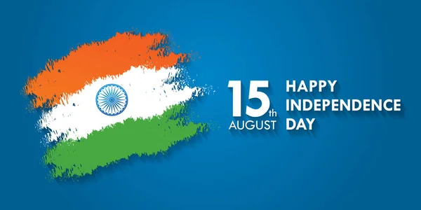 India Independence Day greeting card vector illustration. 15th august happy independence day — Stock Vector