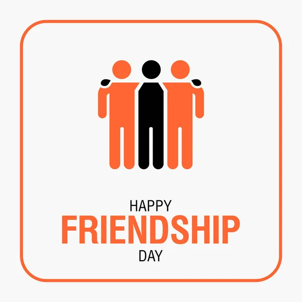 Feliz Dia da Amizade texto para amigos cartão simples desig — Vetor de Stock