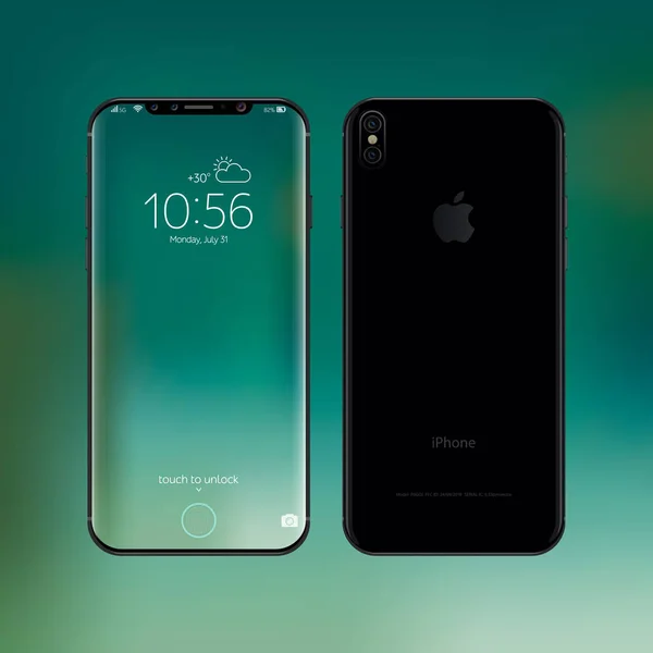 Ilustrasi vektor Apple iPhone 8 . - Stok Vektor