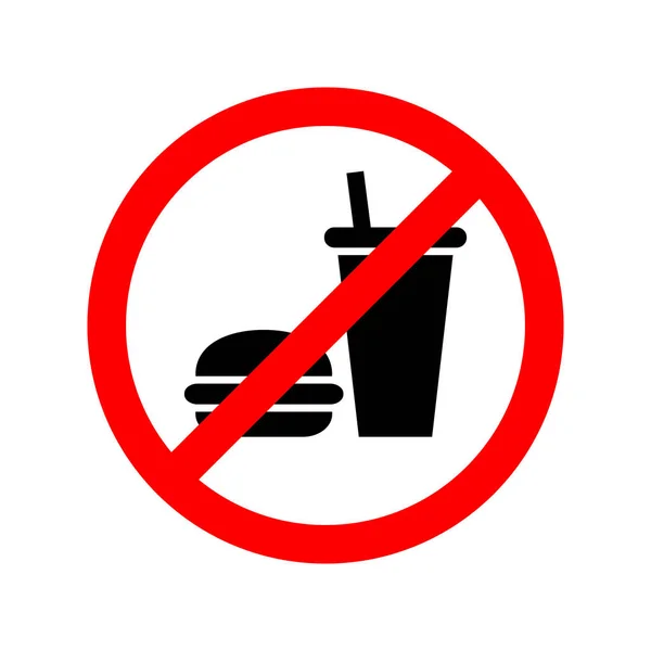 Kein Essen oder Trinken erlaubt Schild — Stockvektor