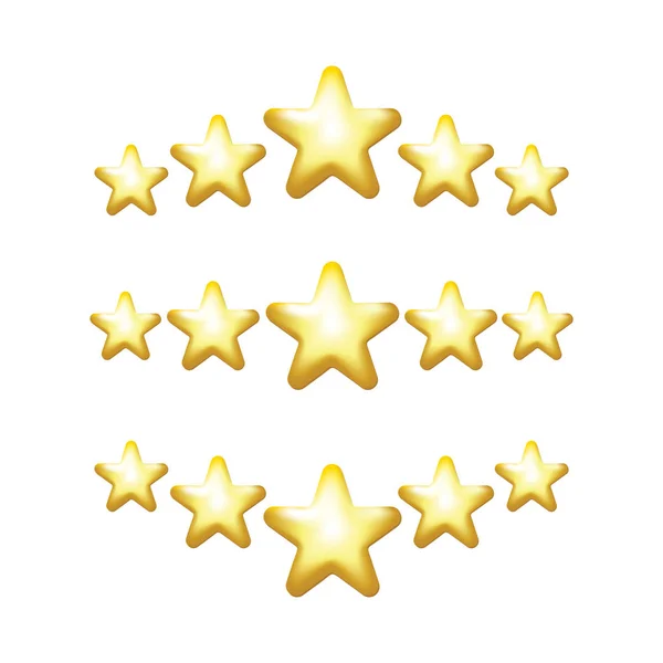 5 Sterne Vektor-Symbol, Rang, Gold Lieblings-Web-Symbol — Stockvektor