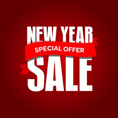 New Year sale badge, label, promo banner template. Special offer clipart