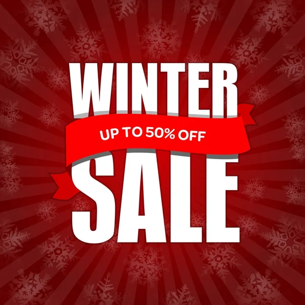 Kış satış rozet, etiket, promosyon afiş şablon. %50 Off kadar d