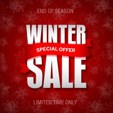 Kış satış rozet, etiket, promosyon afiş şablon. Özel satış
