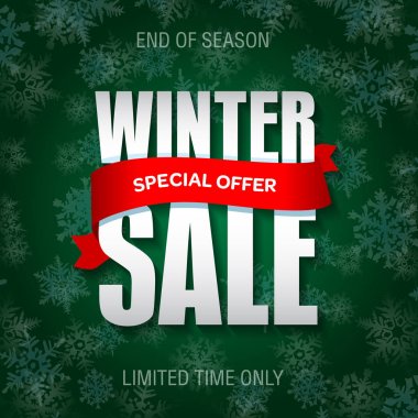 Kış satış rozet, etiket, promosyon afiş şablon. Özel satış