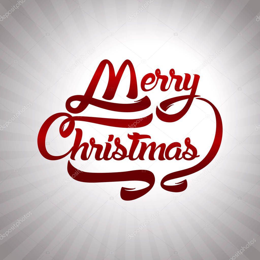 Christmas greeting card text. Merry Christmas lettering, vector 