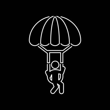 Yamaçparaşütü paraşüt atlama simge basit düz tasarlamak