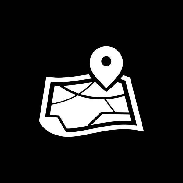 Ícone de localização no mapa símbolo plano simples —  Vetores de Stock