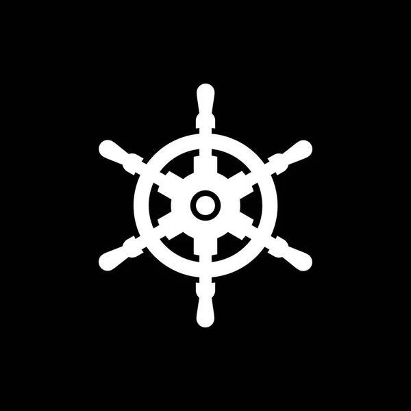 Yacht-Handrad-Ikone einfache flache Abbildung — Stockvektor