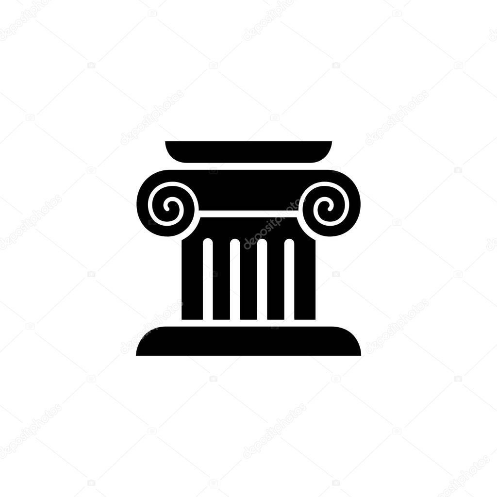 Column capital icon logo simple flat style illustration sign