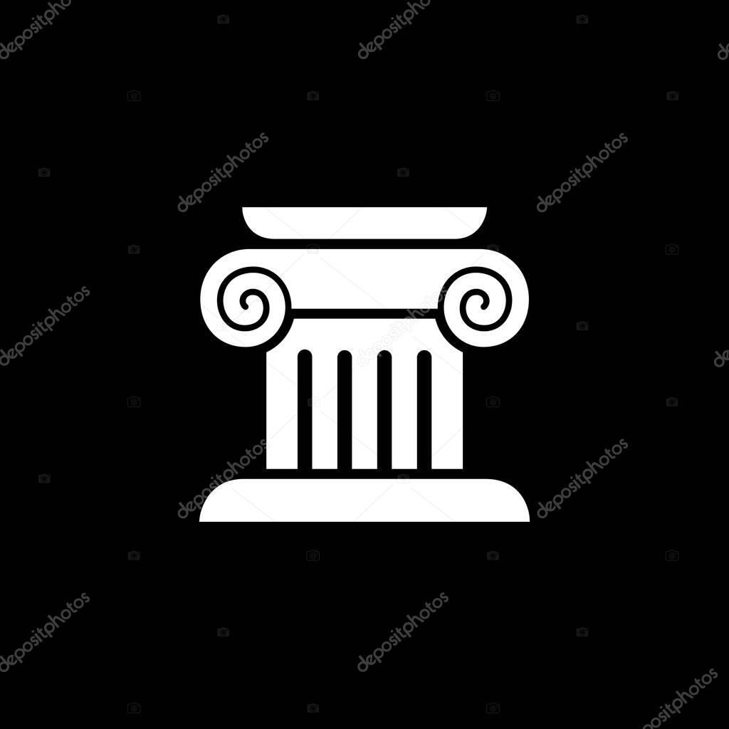 Column capital icon logo simple flat style illustration sign.