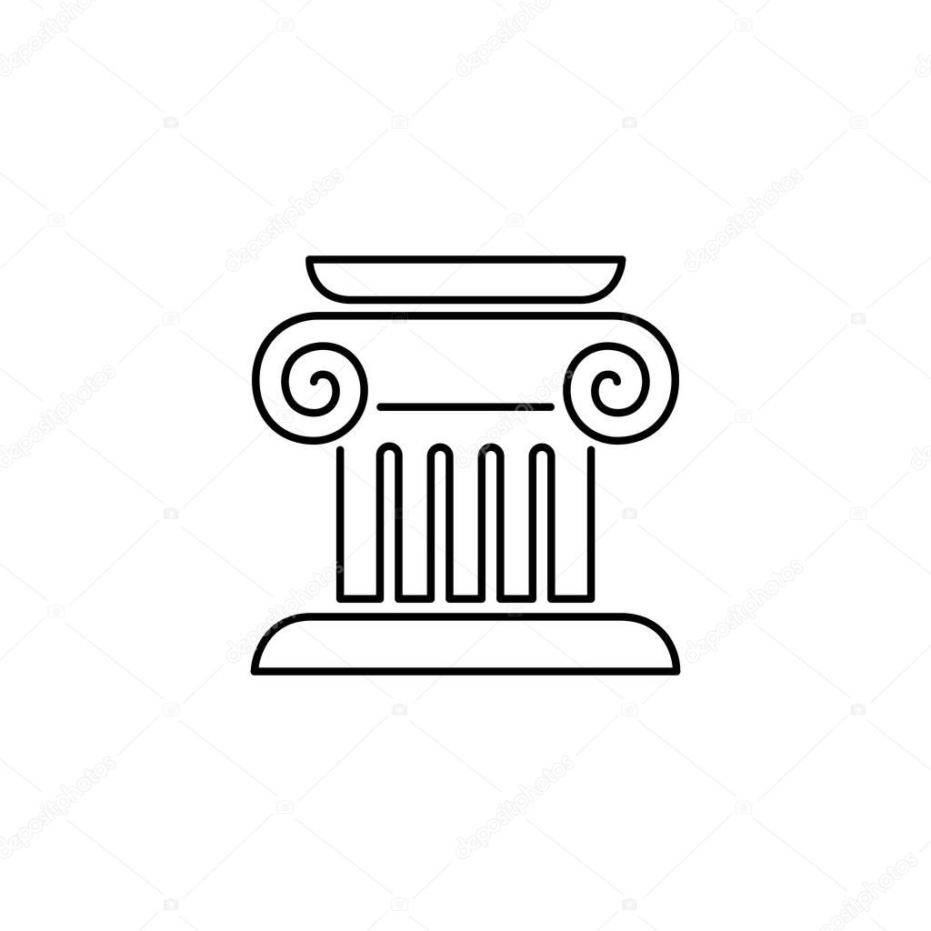 Column capital icon logo simple flat style illustration sign