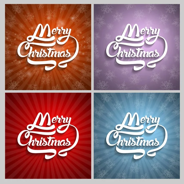 Texto de la tarjeta de felicitación de Navidad. Feliz Navidad letras, vector — Vector de stock