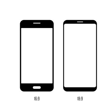 Smartphone ekran boyutu. Düz vektör simgesi. Basit donanım simgesi