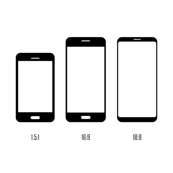 De grootte van het scherm van de smartphone. Platte vector pictogram. Simpele hardware pictogram — Stockvector