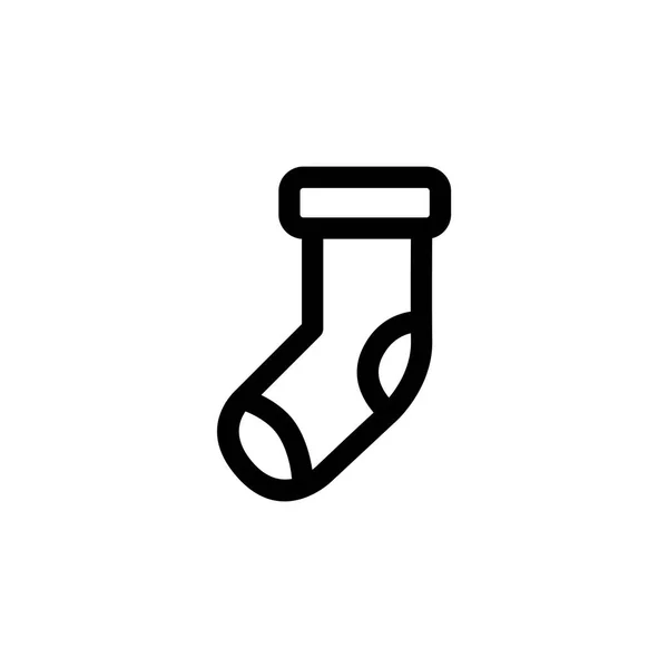 Noel çorap basit düz simge vektör çizim — Stok Vektör